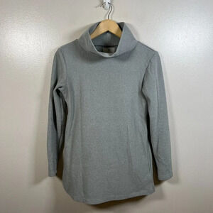 Dudley Stephens Cobble Hill Turtleneck Size XS Gray Vello Fleece Cozy Minimal